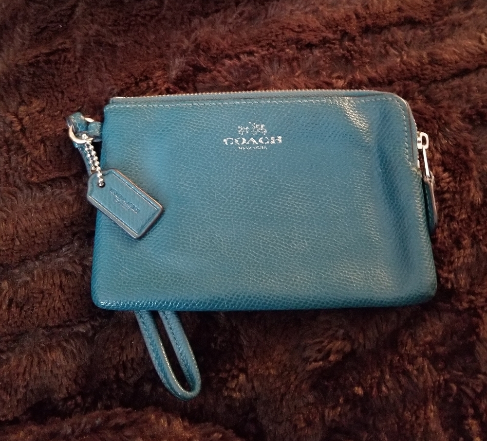Coach Teal Wristlet